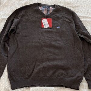 Southern Marsh Dark Brown V-Neck Sweater